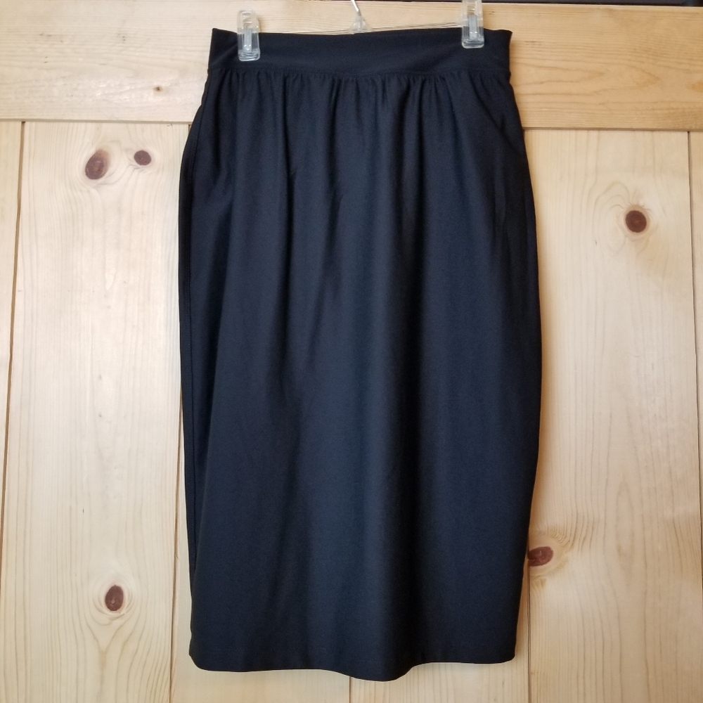 Spanx Black Lined Fitted Silhouette Pencil Skirt